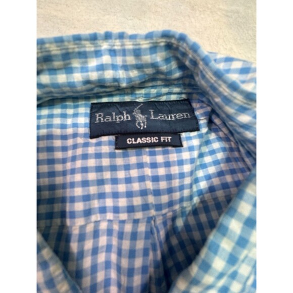 Polo Ralph Lauren Button Shirt Men's Xl Blue Checkered Short Sleeve Classic Fit - Picture 5 of 8
